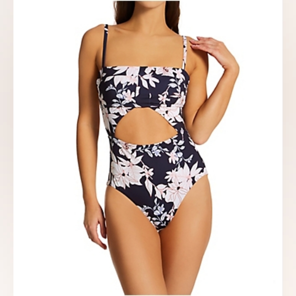 SANCTUARY Night Jungle Splice Banded Mio One Piece Swimsuit NJ22604 NWT